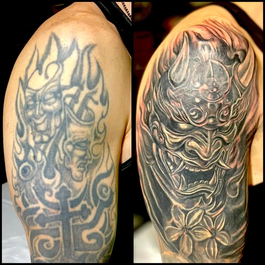 Cover-up prima e dopo